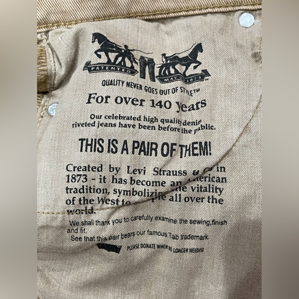 Levi’s Wrangler Men's Khaki Straight Jeans - Picture 8 of 16